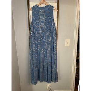 Oliphant blue sequin detail midi dress size medium